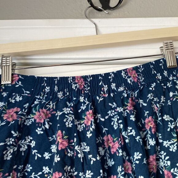 Blue and Pink A-Line Midi Skirt with Tiered Design - Picture 5 of 6